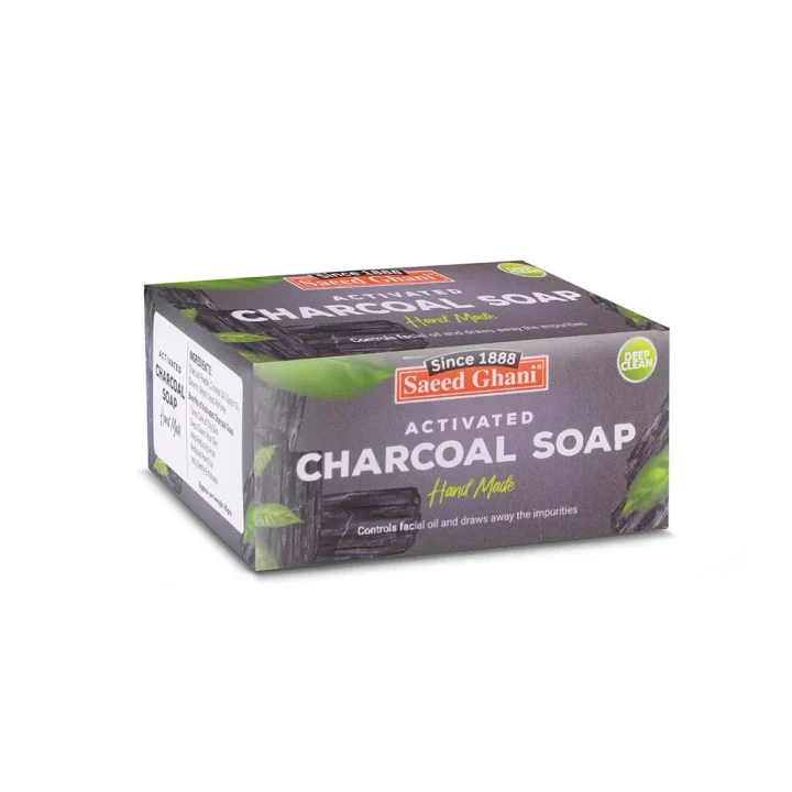 Saeed Ghani Charcoal Deep Cleansing Handmade Soap 100gm - Wali Cosmetics Traders