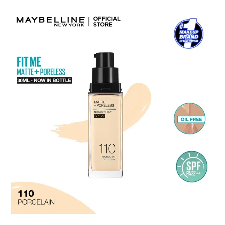 Maybelline Fit Me Matte + Poreless Liquid Foundation SPF 22 - 110 - Wali Cosmetics Traders