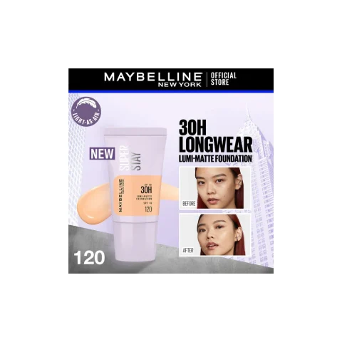 Maybelline SuperStay Lumi Matte Foundation Tube 120 - 18ml product visual for Wali Cosmetics Traders